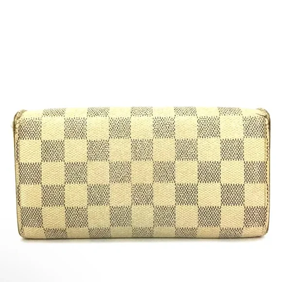 Louis Vuitton Damier Azur Porte Feuille Sarah Long Bifold Wallet White Long - Picture 4 of 8